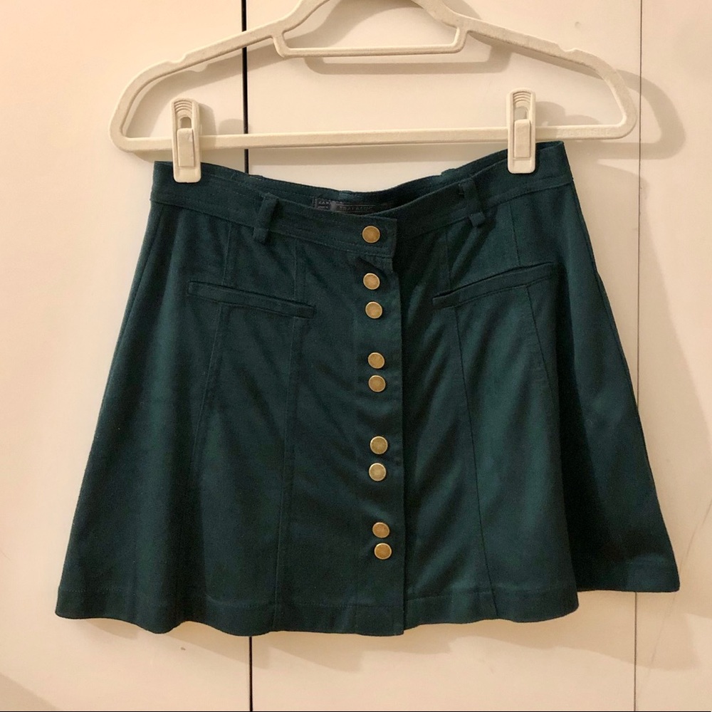 Zara Emerald Green Suede Skirt